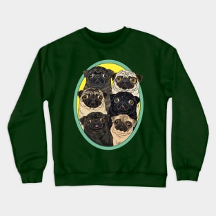 Six Pugs by FivePugs Designs Crewneck Sweatshirt